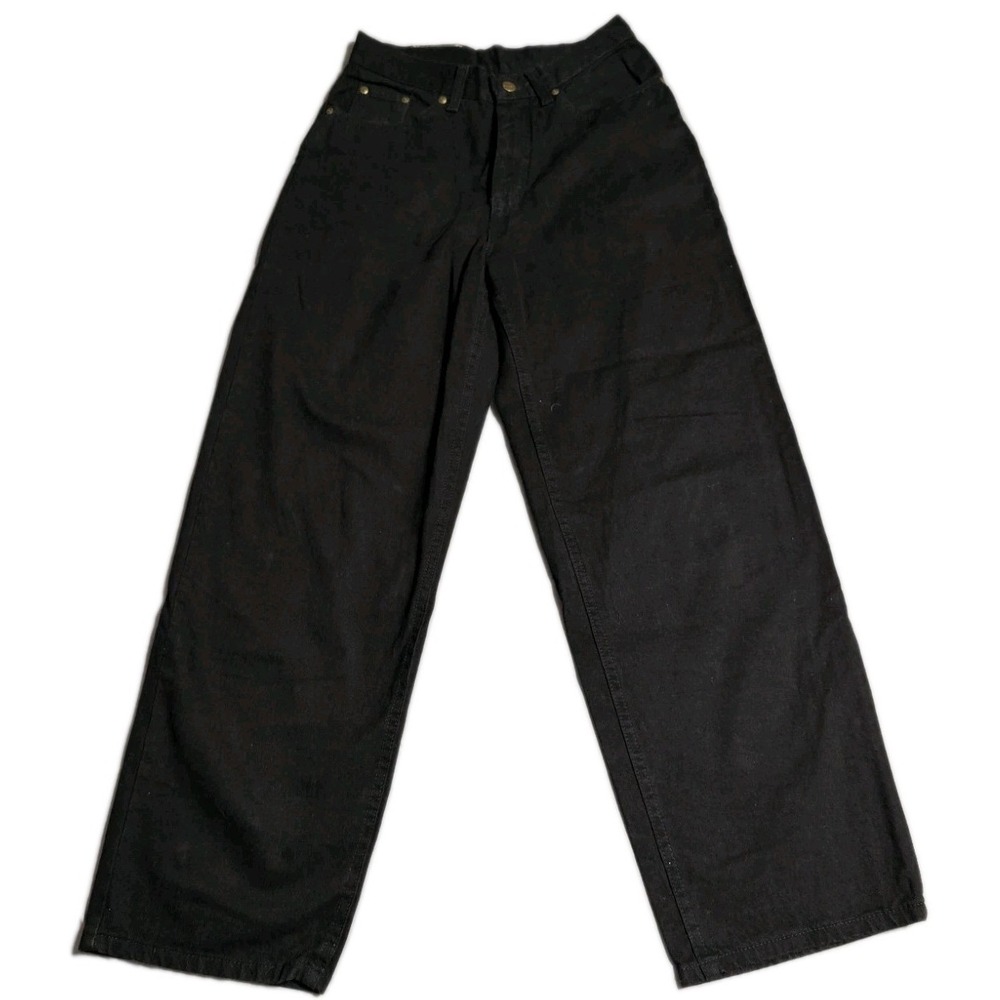 Vintage L.L.Bean Double L Wide Leg Jeans Womens 10R‎ Black USA Made Cotton
